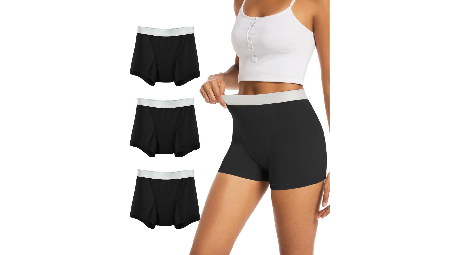 Period Underwear for Women Heavy Flow Leakproof Period Shorts for Day and Night Absorbency 3 Pack