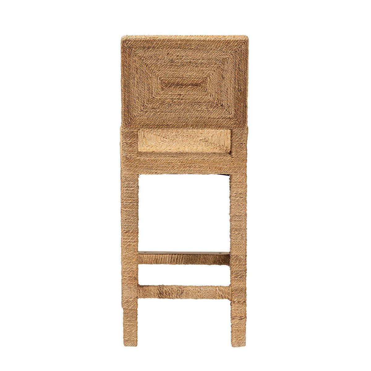 bali & pari Anfield Natural Seagrass and Mahogany Wood Counter Height Barstool: 30 Day Limited Warranty, No Assembly Required - thumbnail 5