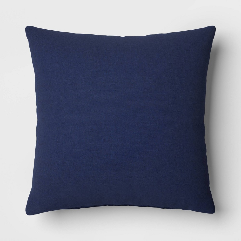 Photos - Pillow 18"x18" Solid Woven Square Outdoor Throw  Navy - Threshold™