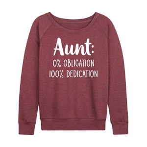 Women's - Instant Message - 0% Obligation Lightweight French Terry Wide Neck Long Sleeve Graphic Shirt - 1 of 4