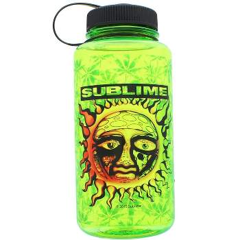 Just Funky Sublime Sun Logo 35oz Green Plastic Water Bottle w Screw Down Lid