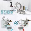 DOMETOUR 2-Handle Brushed Nickel Swan Bathroom Faucet, 4-Inch Centerset Vanity Sink with Pop-Up Drain, Aerator & Supply Hoses, FR4075-NP - 4 of 4