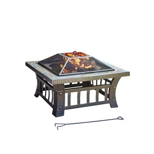 Living Accents 30 in. W Steel Square Wood Fire Pit - 1 of 1