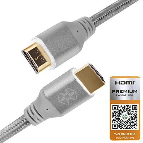 SilverStone Technology Premium certified 4K Ultra High Speed HDMI 2.0b cable1.8meters(6 ft)3D ARC Ethernet-supports Silver color - image 1 of 4