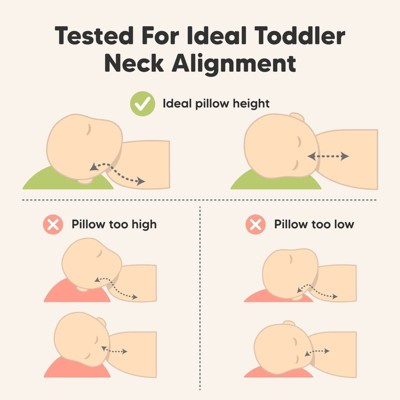 Soft White Ergonomic Toddler Pillow with Pillowcase