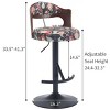 NicBex Set of 2 Swivel Adjustable Height Bar Stools,Modern Bar Chair with Solid Wood Backrest for Dining Room,Kitchen,Counter,Brown - 2 of 4
