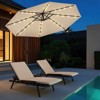 Costway 10 FT Solar Offset Hanging Umbrella Patio Cantilever Umbrella with 32 LED Lights Brown/Turquoise/Beige/Gray/Red - 4 of 4