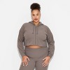 Women's Cropped Zip-Up Ribbed Hoodie Sweatshirt - Wild Fable™ - image 2 of 3