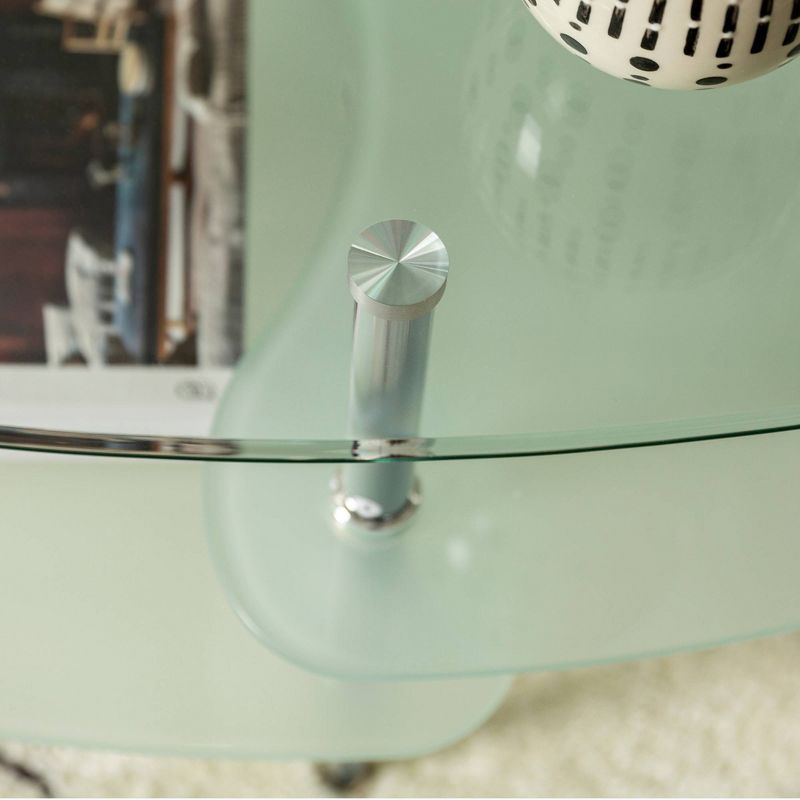 Glass Oval Living Room Metal Coffee Table - Saracina Home, 5 of 12