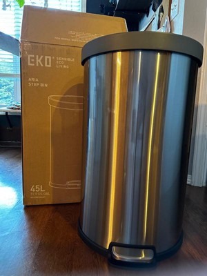 EKO Urban 16 Gallon Semi-Round Open Top Waste Bin, Stainless Steel Half  Round Commercial Trash Can for Indoor and Outdoor, Extra Large Metal  Garbage Bin for Home, Office, Restaurant, Restroom, 60L 