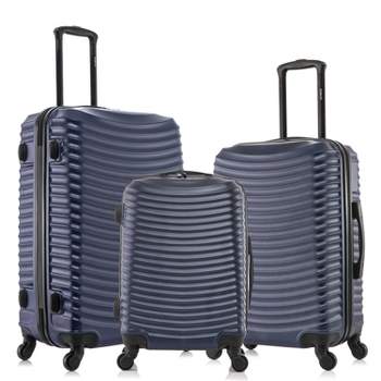 DUKAP Adly Lightweight Hardside Checked Spinner Luggage Set 3pc