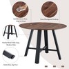 VYNXARIA Modern minimalist round dining table and coffee table. 42 Inch Diameter MDF Table Top, Deep Wood Grain Table Top, Black Metal Legs - 4 of 4