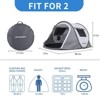 NAYSAYE Pop Up Camping Tent Instant Setup Waterproof Portable Shelter for 2 Person for Outdoor Camping Hiking, White and Gray, 96.46"*57.09"*41.34" - 4 of 4