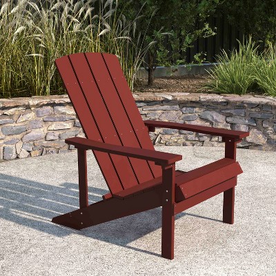 Riviera Red Adirondack Patio Chair with Weather-Resistant Frame