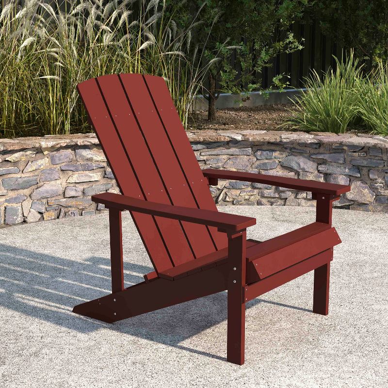 Merrick Lane Azure Adirondack Patio Chairs With Vertical Lattice Back And Weather Resistant Frame, 5 of 16