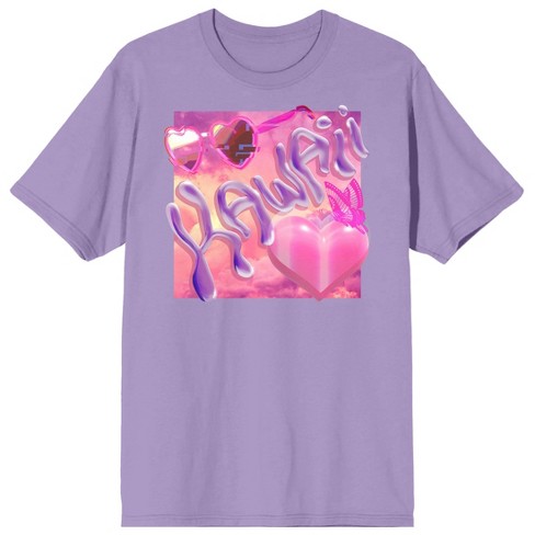 Chrome Baddie Y2K Trend Kawaii Chrome Lettering Crew Neck Short Sleeve  Lavender Rose Women's T-shirt-Small
