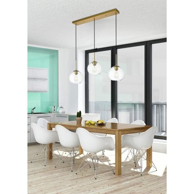 Baxter 3-Light Black Pendant with Clear Glass Shades