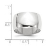 Black Bow Jewelry 7mm to 12mm 14K White Gold Half Round Standard Fit Band - 3 of 4