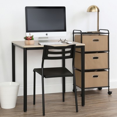 Humble Crew Black Metal Armless Desk Chair