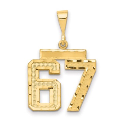Black Bow Jewelry 14K Yellow Gold, Varsity Collection, Medium D/C Pendant Number 67