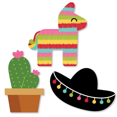 Big Dot of Happiness Let's Fiesta - DIY Shaped Mexican Fiesta Party Cut-Outs - 24 Count