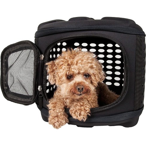 Dogline Dual Color Collapsible Pet Carrier - Black