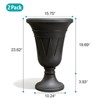 FONTOI 2 Pack Planters with Scalloped Rim, Outdoor Indoor Planters, Flower Plant Pots for Garden, Patio, Backyard, Porch, Black, 15.75"*23.62"*15.75" - 3 of 4