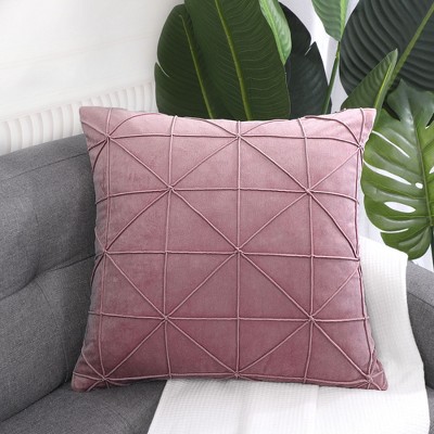 PiccoCasa Velvet Soft Square Decorative Plaid Throw Pillow Cases