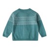 Stellou & Friends 100% Cotton Knit Norwegian Jacquard Design Baby  Boys Girls Long Sleeve Cardigan Sweater  - 18-24 Months / Teal with Beige - 2 of 4