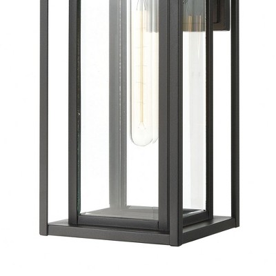 Matte Black Clear Glass Dimmable Outdoor Sconce