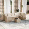 vidaXL 8 Piece Patio Sofa Set with Cushions Brown Poly Rattan - Beige and Cream - 2 of 4