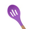 Unique Bargains Spoon Hand Wash Only Wooden Handle Slotted Spoon Silicone Wooden Handle 12.6" 1 Pc - 4 of 4