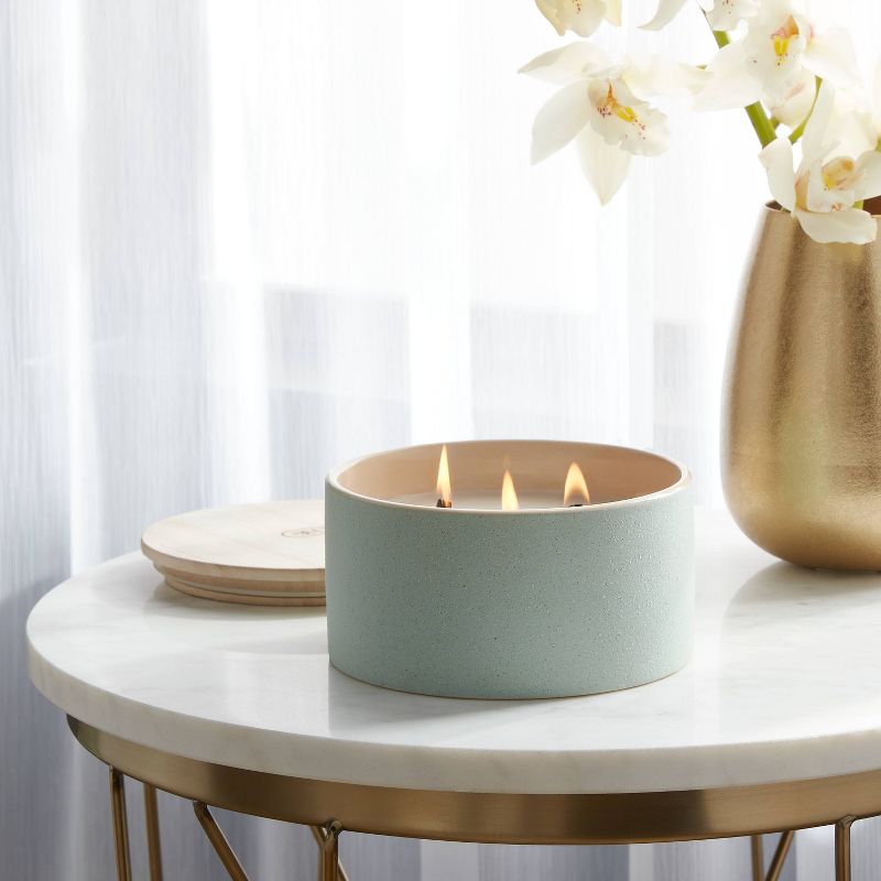 3-Wick Matte Textured 16oz Ceramic Candle with Wooden Wick Dune Grass - Threshold&#8482;, 3 of 5