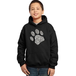 LA Pop Art Boy's Word Art Hooded Sweatshirt - Dog Paw - 1 of 4