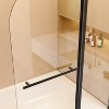 VYNXARIA 43"W*58"H Frameless Folding Shower Doors for Bathtub, 1/4" (6mm) Thick SGCC Tempered Glass Door, Bathroom Pivot Tub Glass Door, Matte Black - 4 of 4