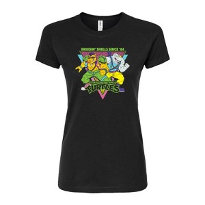 Women's - Teenage Mutant Ninja Turtles - 80S Bebop Rocksteady Fitted Graphic T-Shirt - 1 of 3