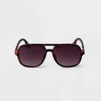 Men's Plastic Tortoise Shell Aviator Sunglasses - Goodfellow & Co™ Brown
