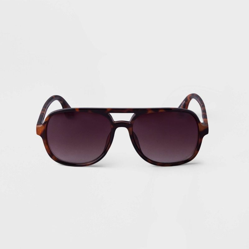 Men&#39;s Plastic Tortoise Shell Aviator Sunglasses - Goodfellow &#38; Co&#8482; Brown, 1 of 3