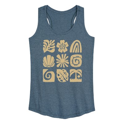 Women's - Instant Message - Beach Squares Graphic Racerback Tank
