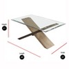 Tasha Cocktail Table: Beveled Glass Top, Wood Veneer Crisscross Base - Steve Silver Co. - 3 of 3