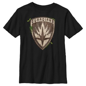 Boy's Marvel: I am Groot Guardians of the Galaxy Wood Moss Logo T-Shirt - 1 of 4