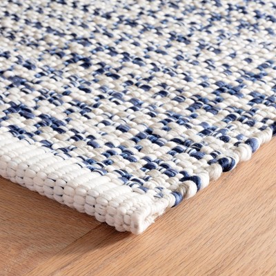 Journey Handmade Rectangular Blue Geometric Area Rug