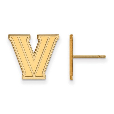 Black Bow Jewelry 14k Yellow Gold Villanova Wildcats NCAA Post Earrings