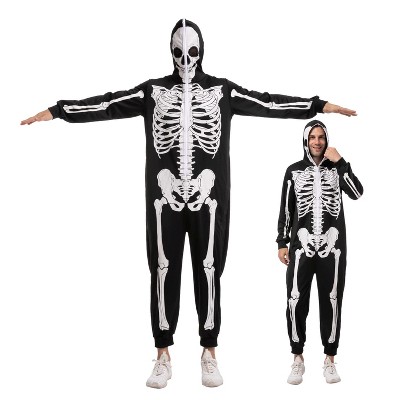 Joyfy Skeleton Costume for Adult Men - Plush Skeleton Pajamas for Halloween Parties