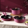 CAROTE 16pcs Nonstick Cookware set, Pots and Pans, Premium Induction Cookware, Durable & Easy to Clean, Large Frying Pan, Rose Pink - 3 of 4