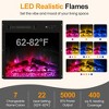 Heynemo Farmhouse TV Stand with 18'' Fireplace Insert, 47'' TV Console with Glass Doors & LED Lights, Media Entertainment Center with Shelves - 3 of 4