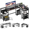 L Shaped Desk, 76 Inch Reversible Office Desk with File Drawer for Home Office, Corner Desk with Storage and Power Outlet, Desk with Monitor Shelf - 4 of 4