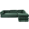 Clihome L-Shaped Corduroy Sofa Bed, Modular Sectional with Reversible Chaise & High-Density Foam for Versatile Living Room - 2 of 4