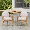7-Piece Acacia Wood Patio Dining Sets, Outdoor Oblong Dining Table with 6 Rope Woven Chairs for Patio or Garden – Cuddlewood - 2 of 4