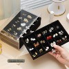 3-Drawer Earring Organizer Box, Clear Velvet Jewelry Storage Tray for Earring Studs and Rings, Black - 2 of 4